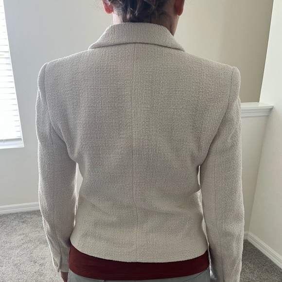 Club Monaco Textured Tweed Blazer Off-white Size 4 - Picture 6 of 6